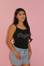 Load image into Gallery viewer, DODGER RHINESTONE SPAGHETTI STRAP TANK
