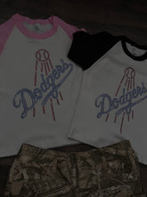 Load image into Gallery viewer, DODGER RHINESTONE BASEBALL BABY T
